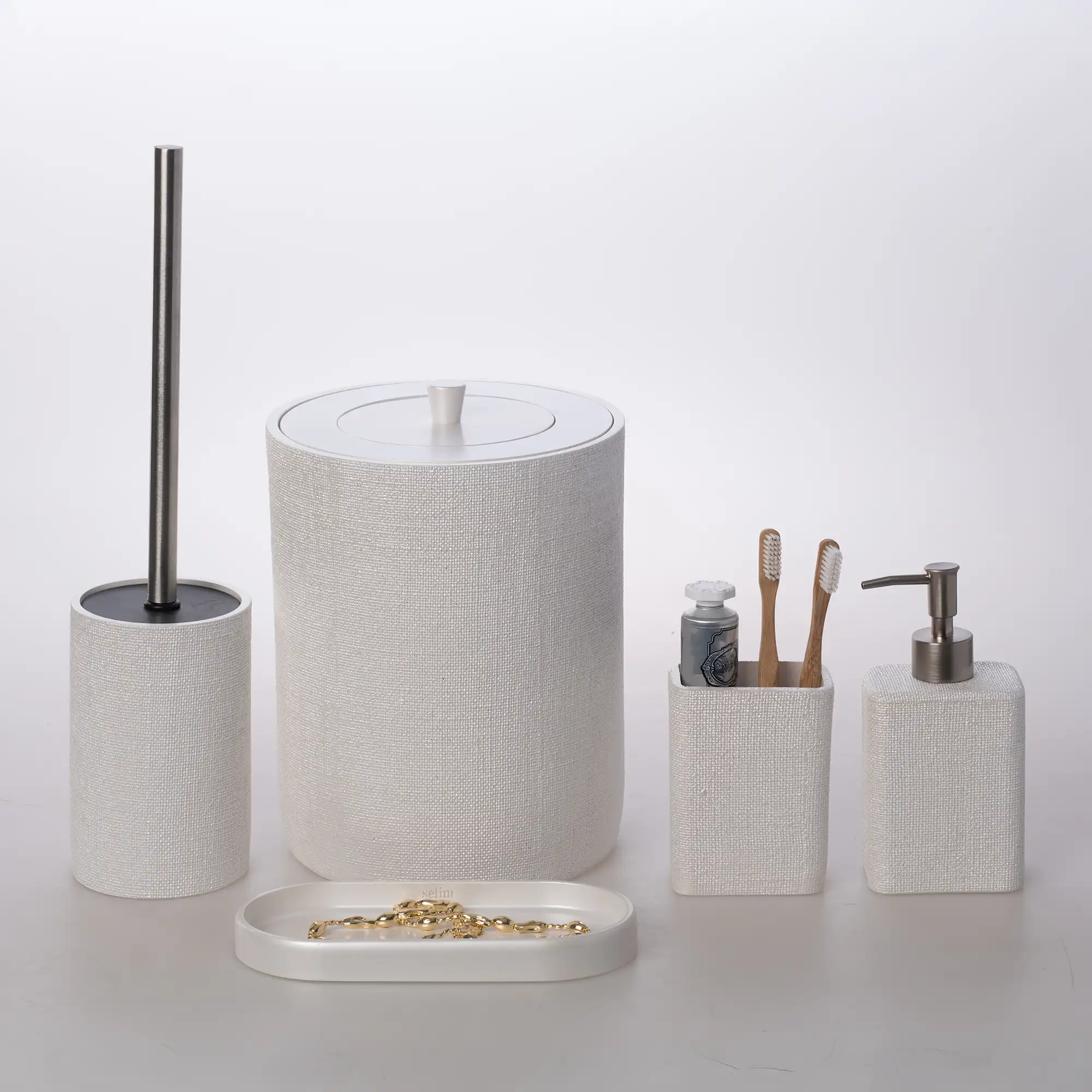 Linen Banyo Seti İnci