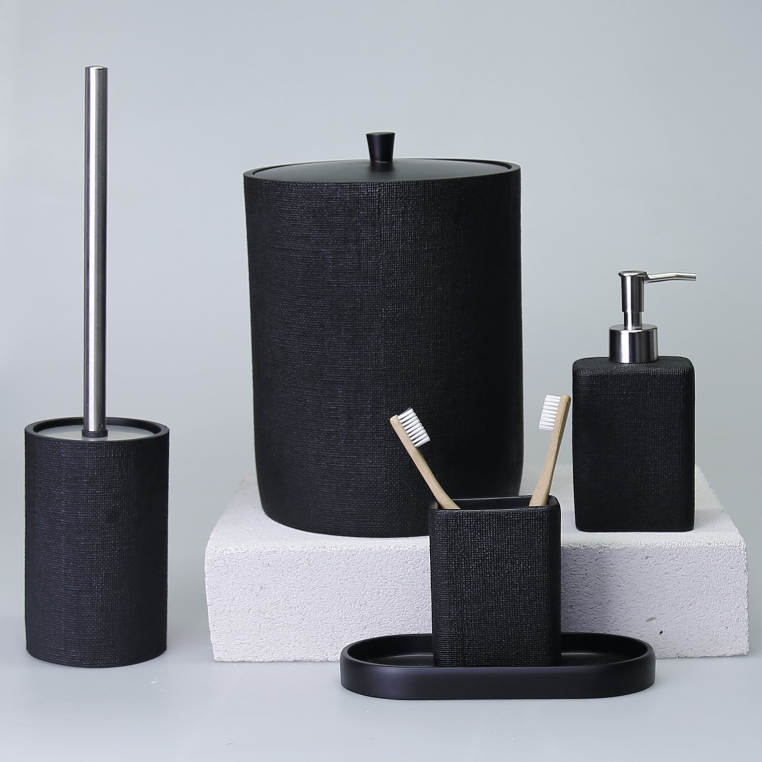 Linen Banyo Seti Siyah