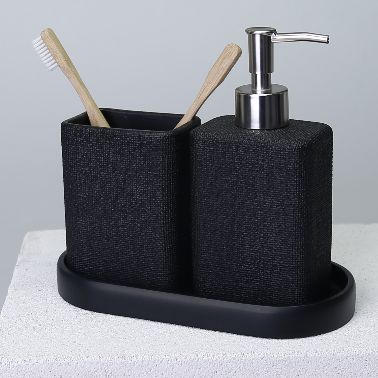 Linen Banyo Seti Siyah