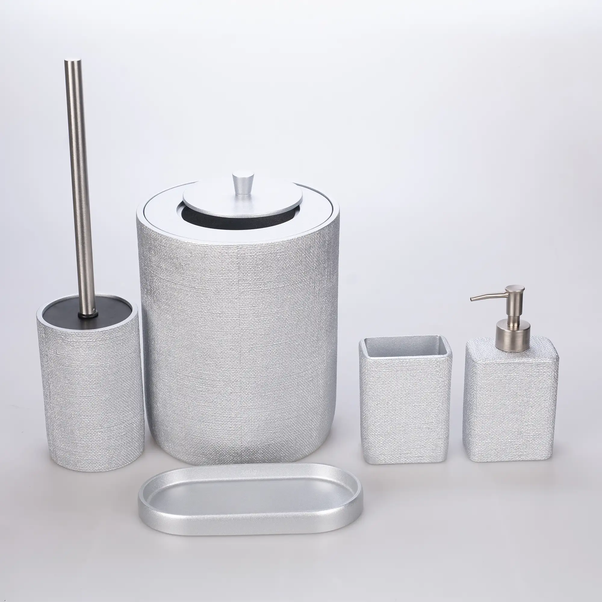 Linen Banyo Seti Gümüş