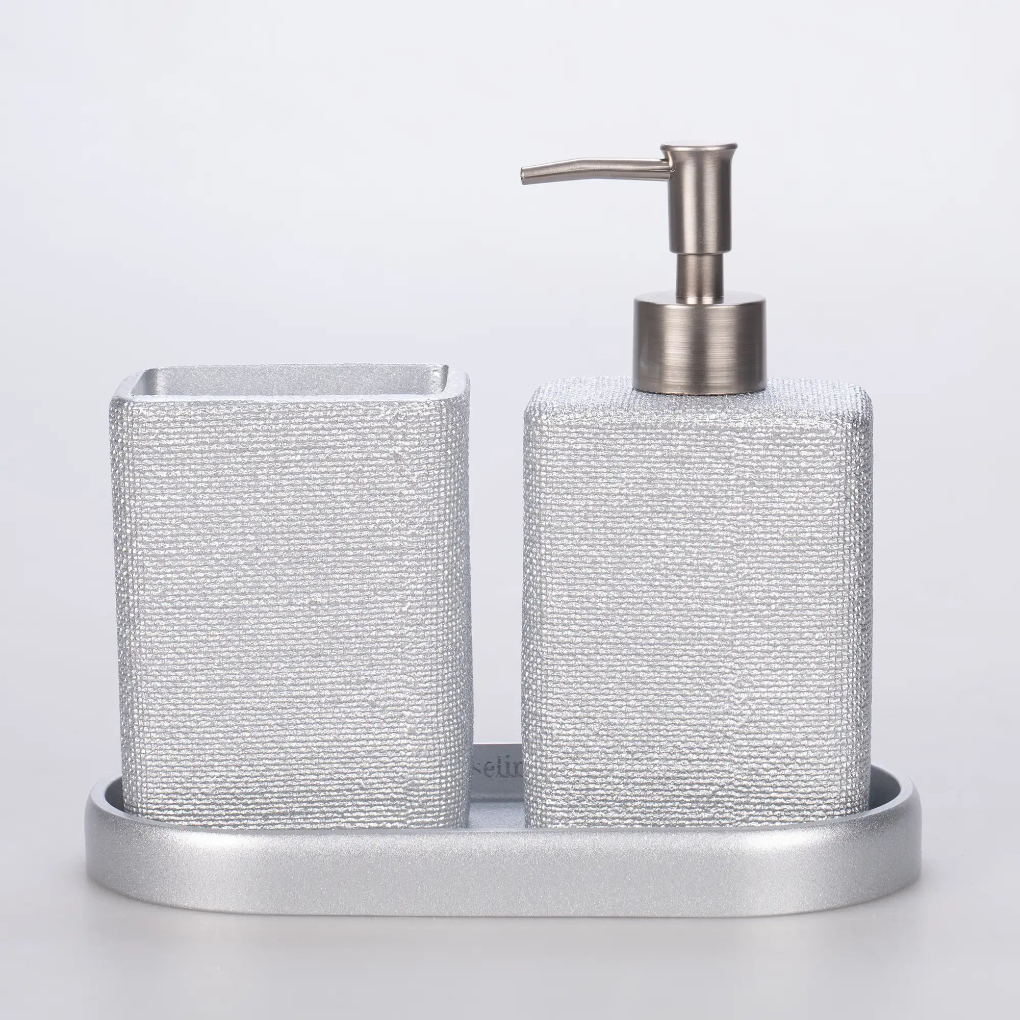 Linen Banyo Seti Gümüş