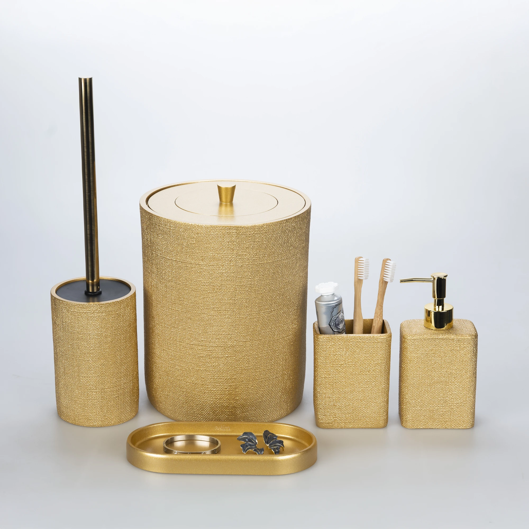 Linen Banyo Seti Altın