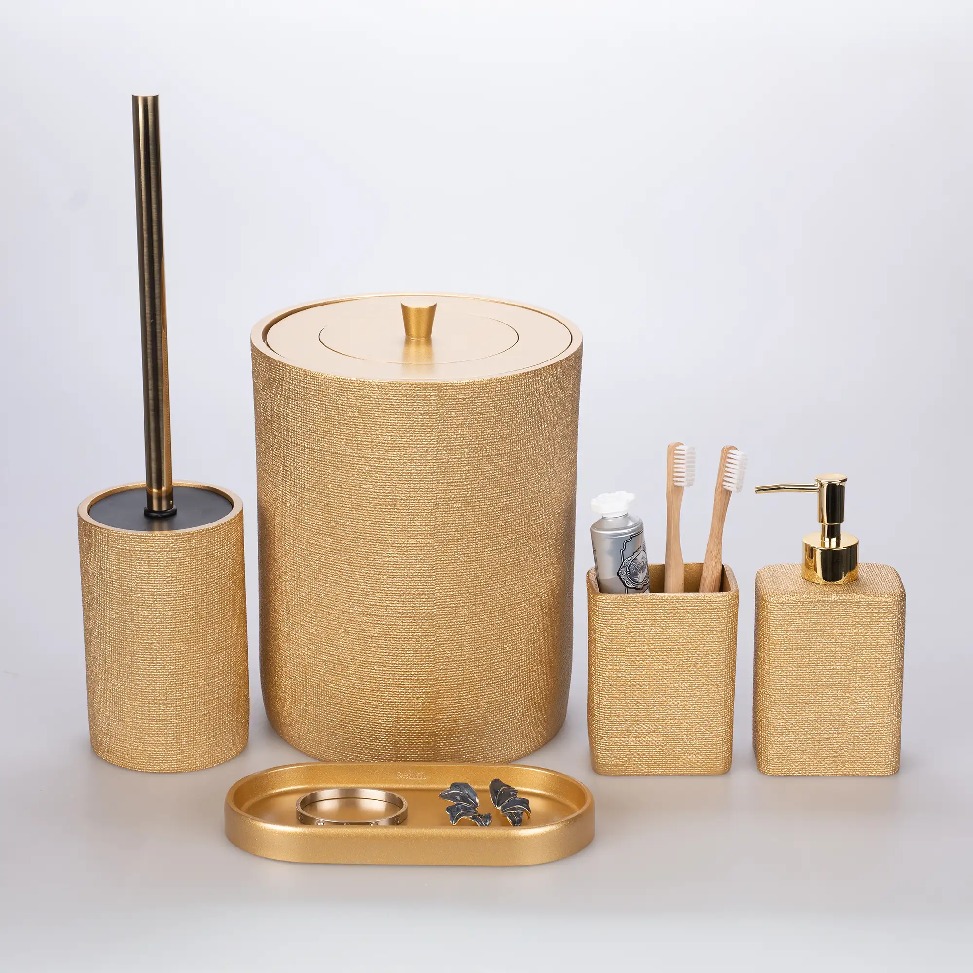 Linen Banyo Seti Altın