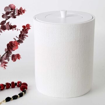 Linen Çöp Kovası Beyaz