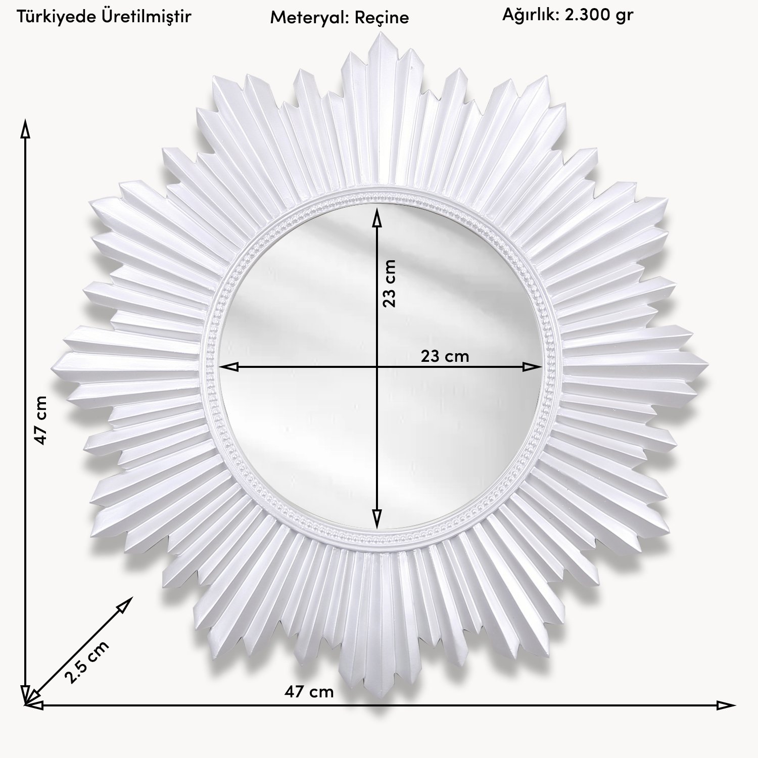 Armanda Yuvarlak Ayna İnci
