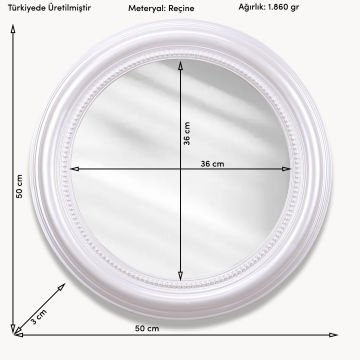 Round Yuvarlak Ayna İnci