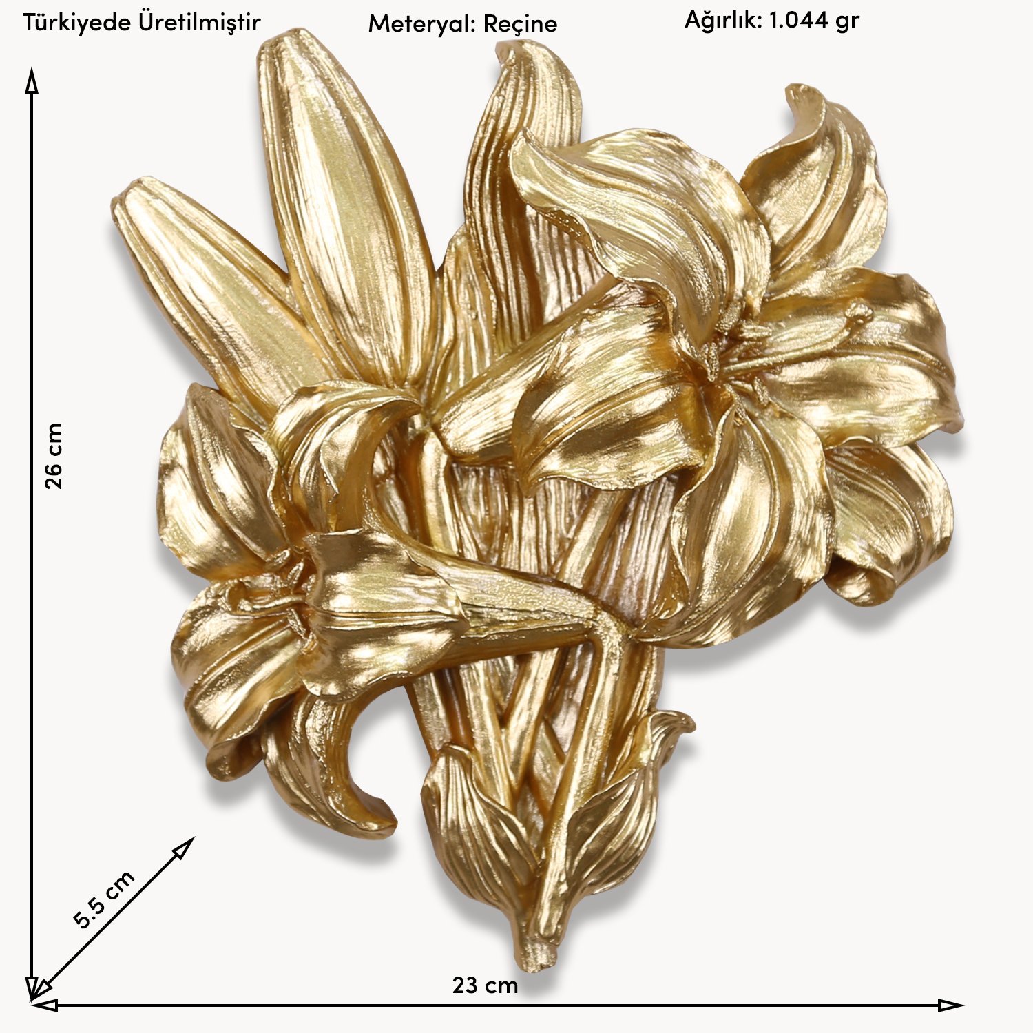 Lis Dekoratif Çiçek Altın
