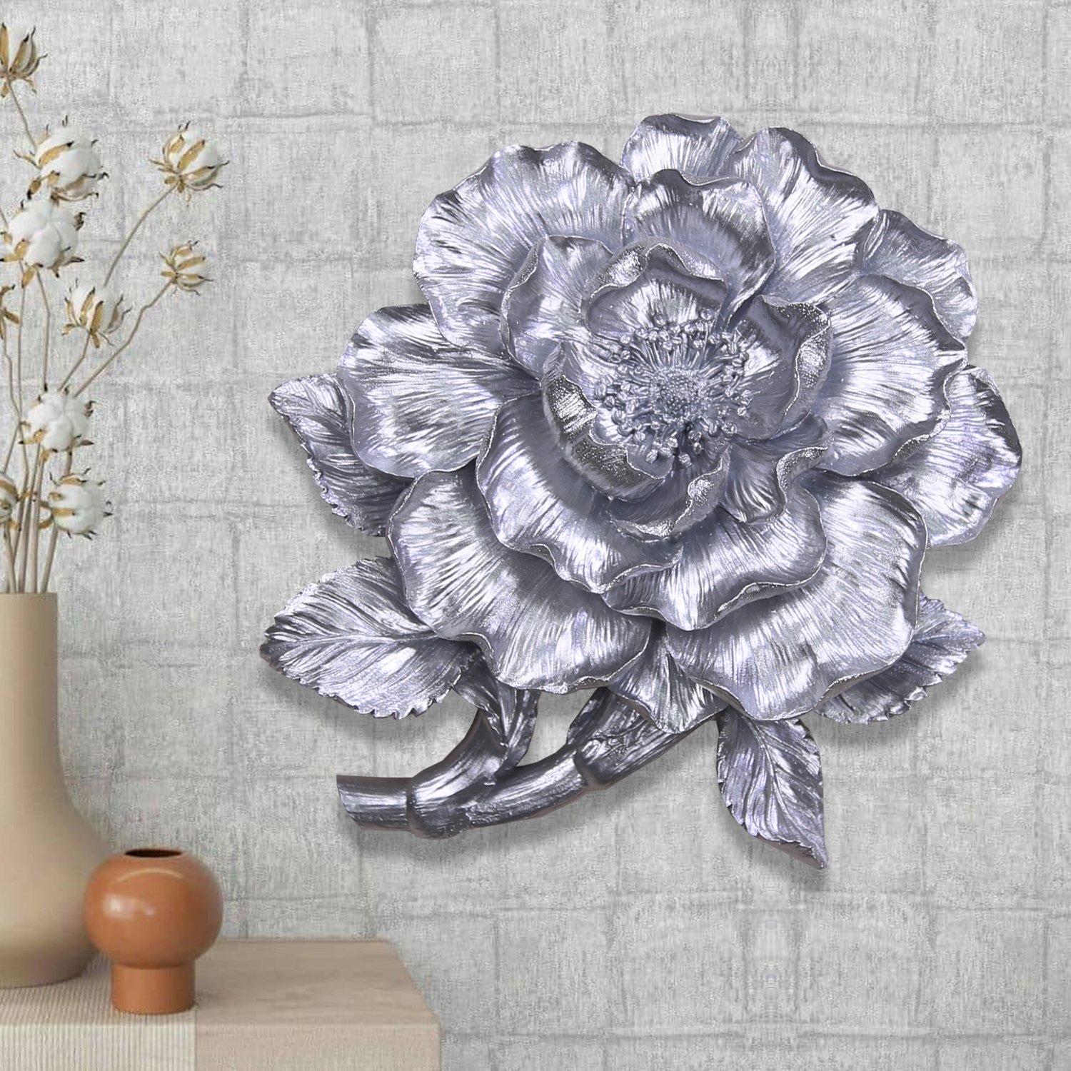 Luwa Dekoratif Çiçek Gümüş