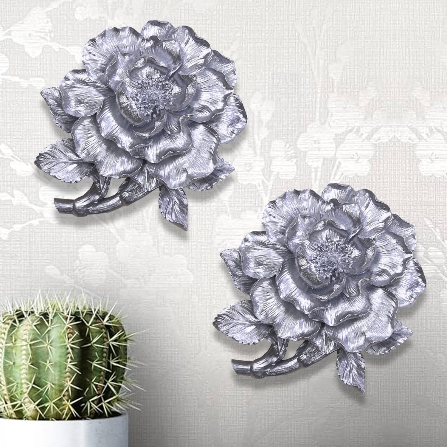 Luwa Dekoratif Çiçek Gümüş