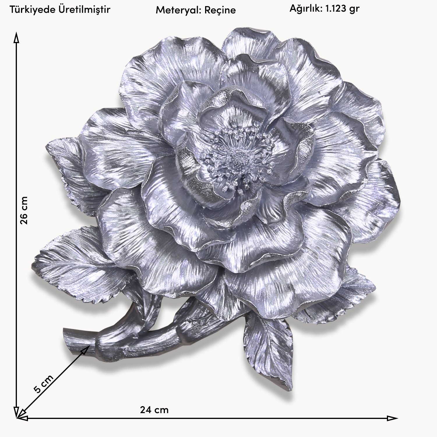 Luwa Dekoratif Çiçek Gümüş
