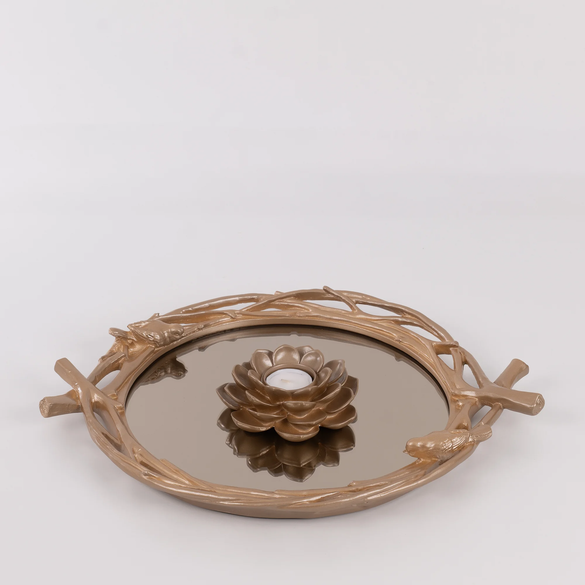 Mavera Aynalı Tepsi Vizon