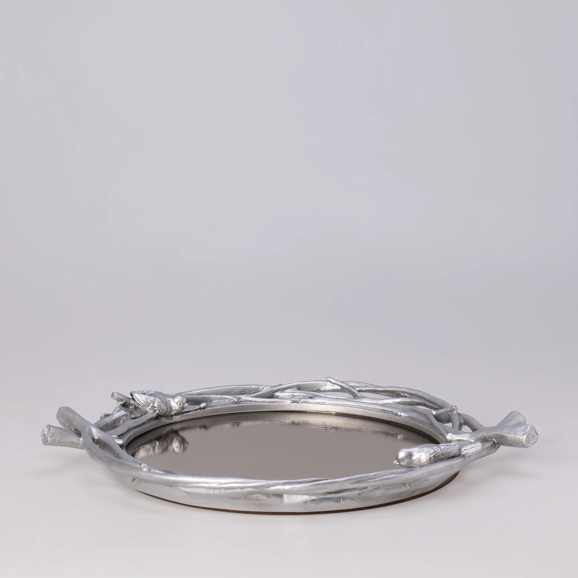 Mavera Aynalı Tepsi Gümüş