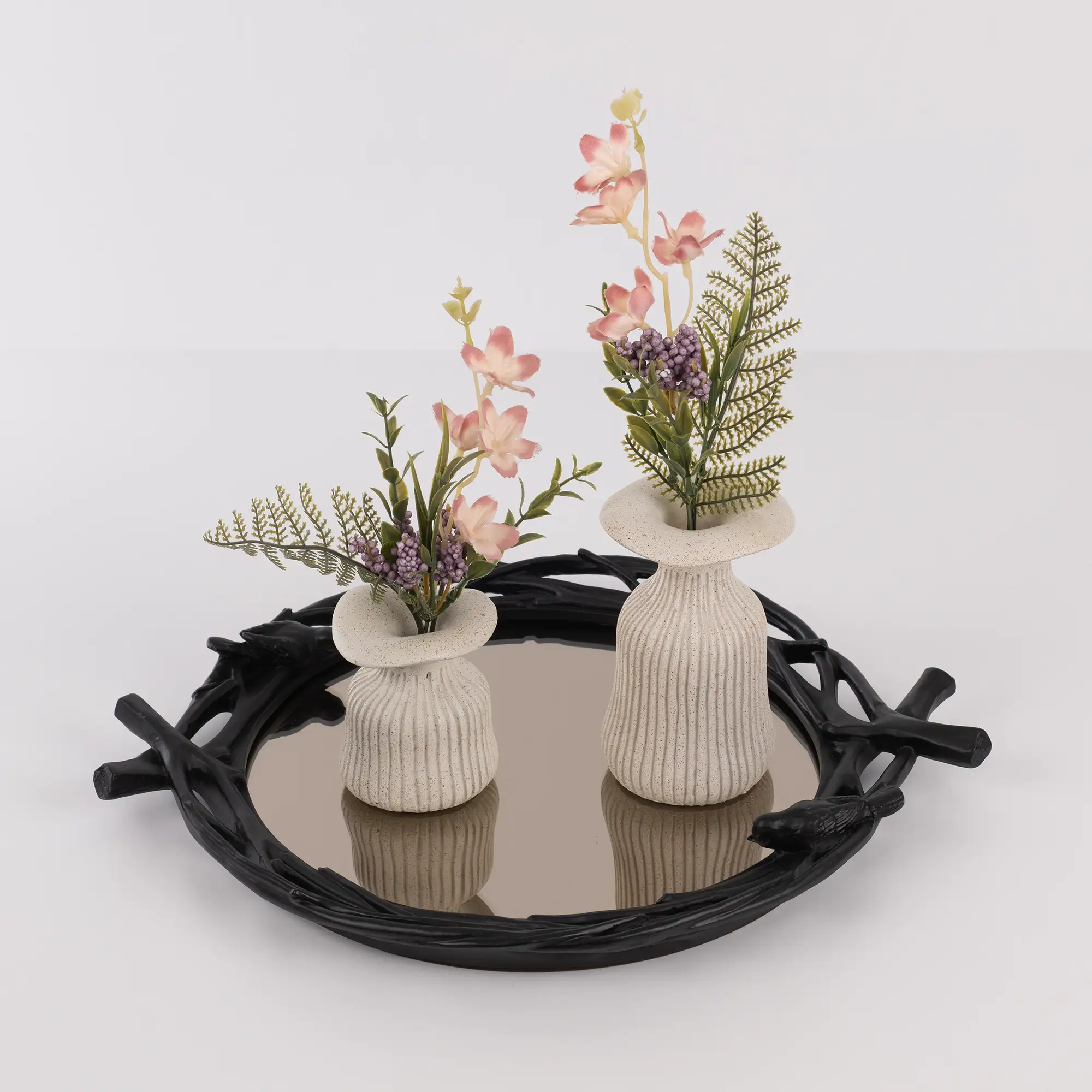 Mavera Aynalı Tepsi Siyah