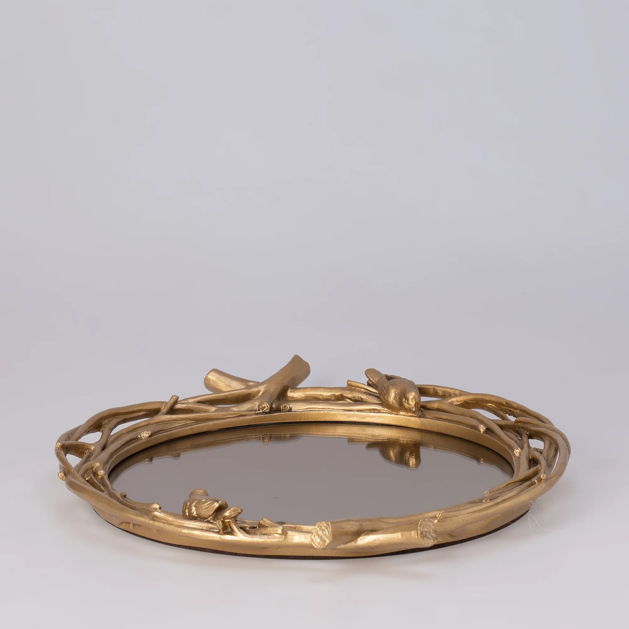 Mavera Aynalı Tepsi Altın