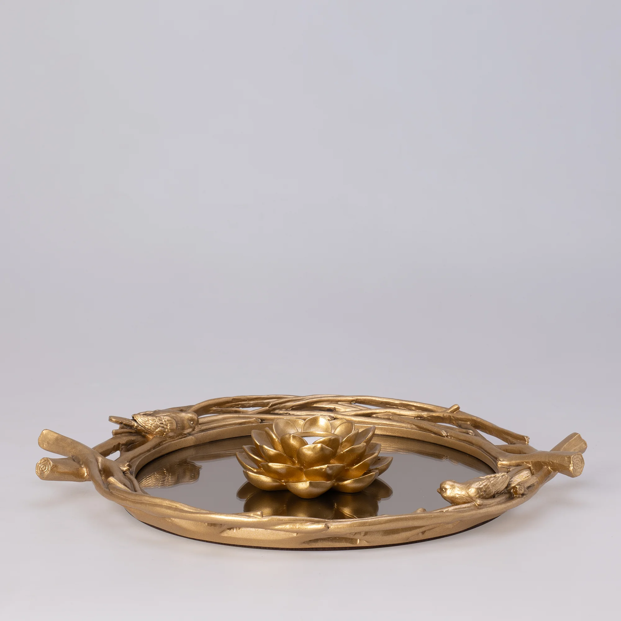 Mavera Aynalı Tepsi Altın