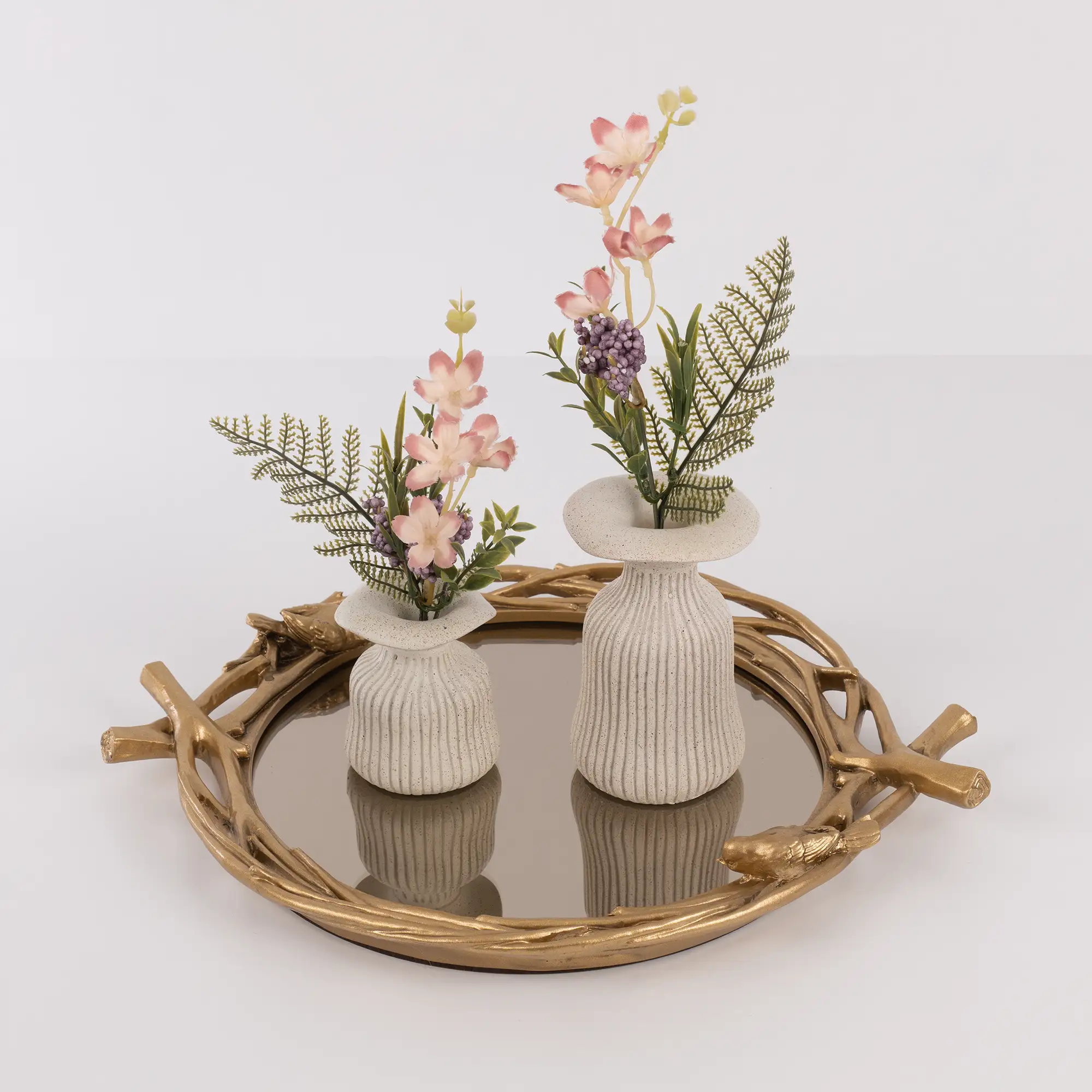 Mavera Aynalı Tepsi Altın