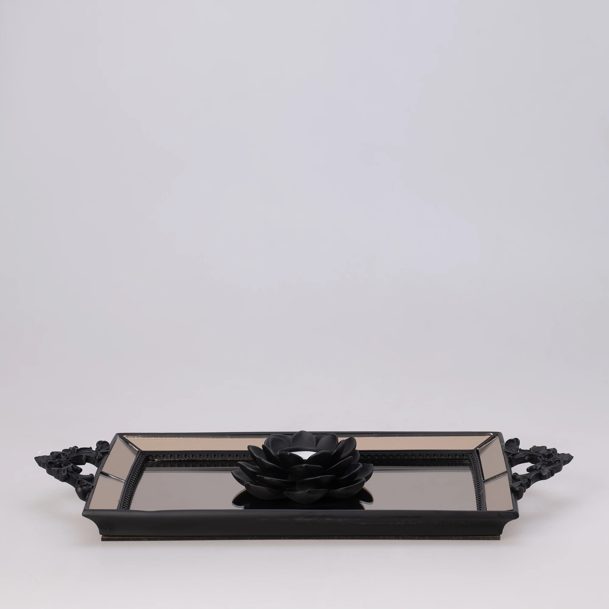 Julia Aynalı Tepsi Siyah