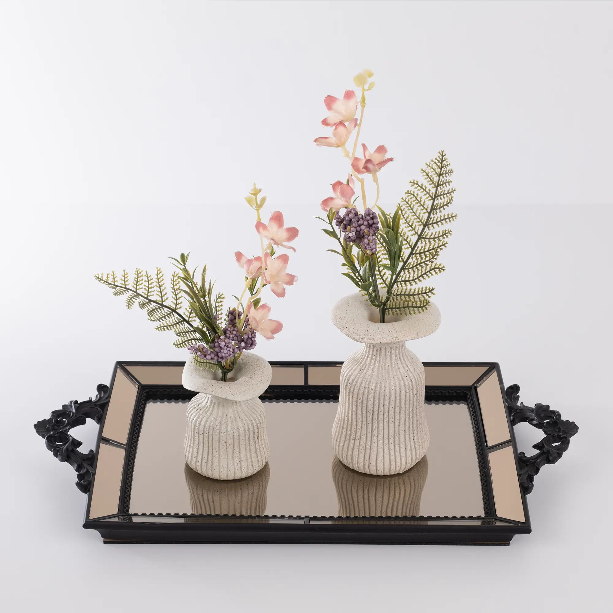 Julia Aynalı Tepsi Siyah