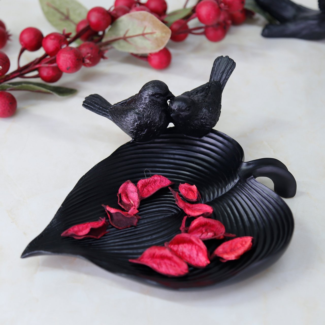 Decorative Bird Plate Black