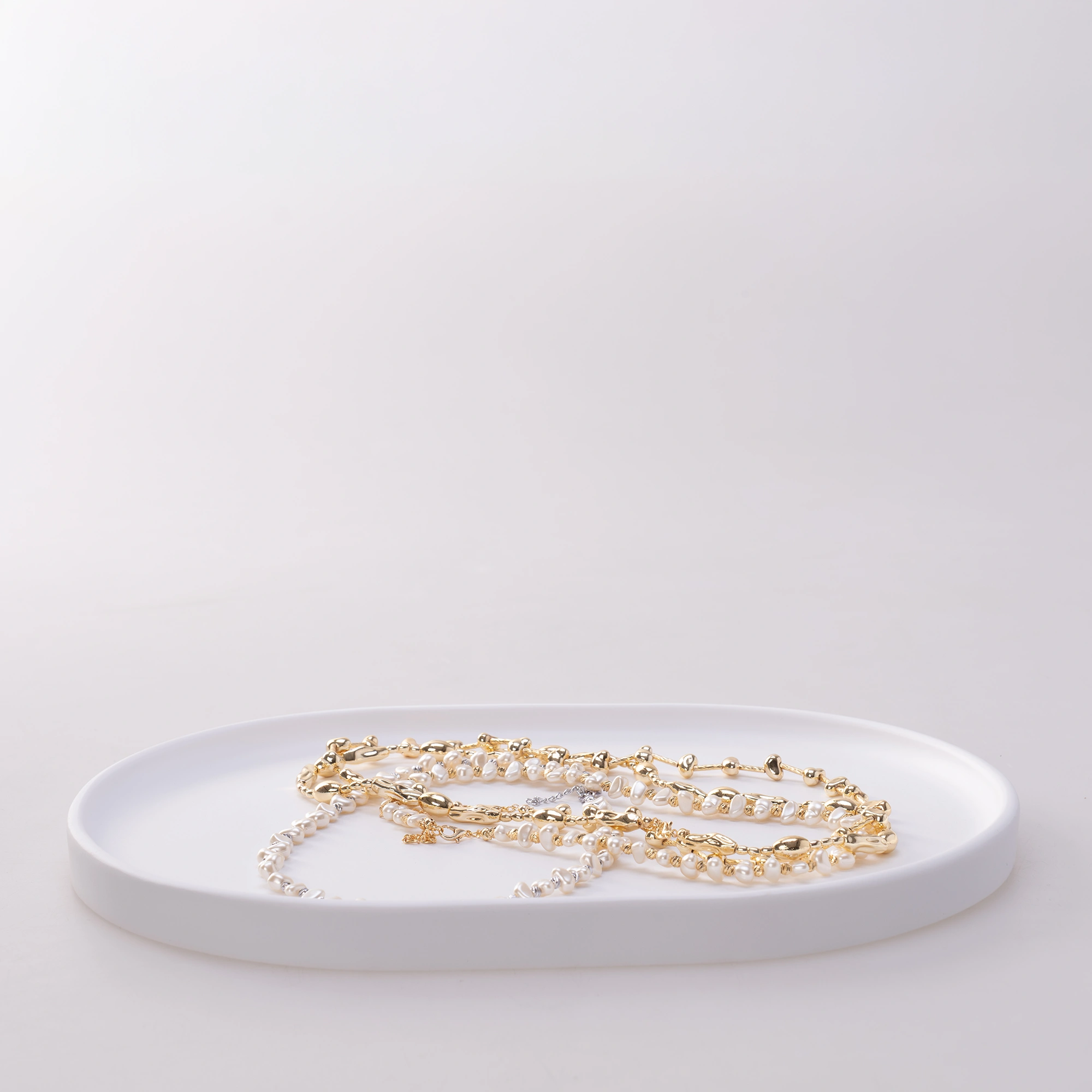 Victoria Oval Tepsi Büyük  Beyaz