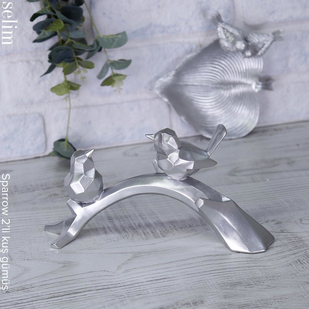 Sparrow 2 Pack Bird Silver