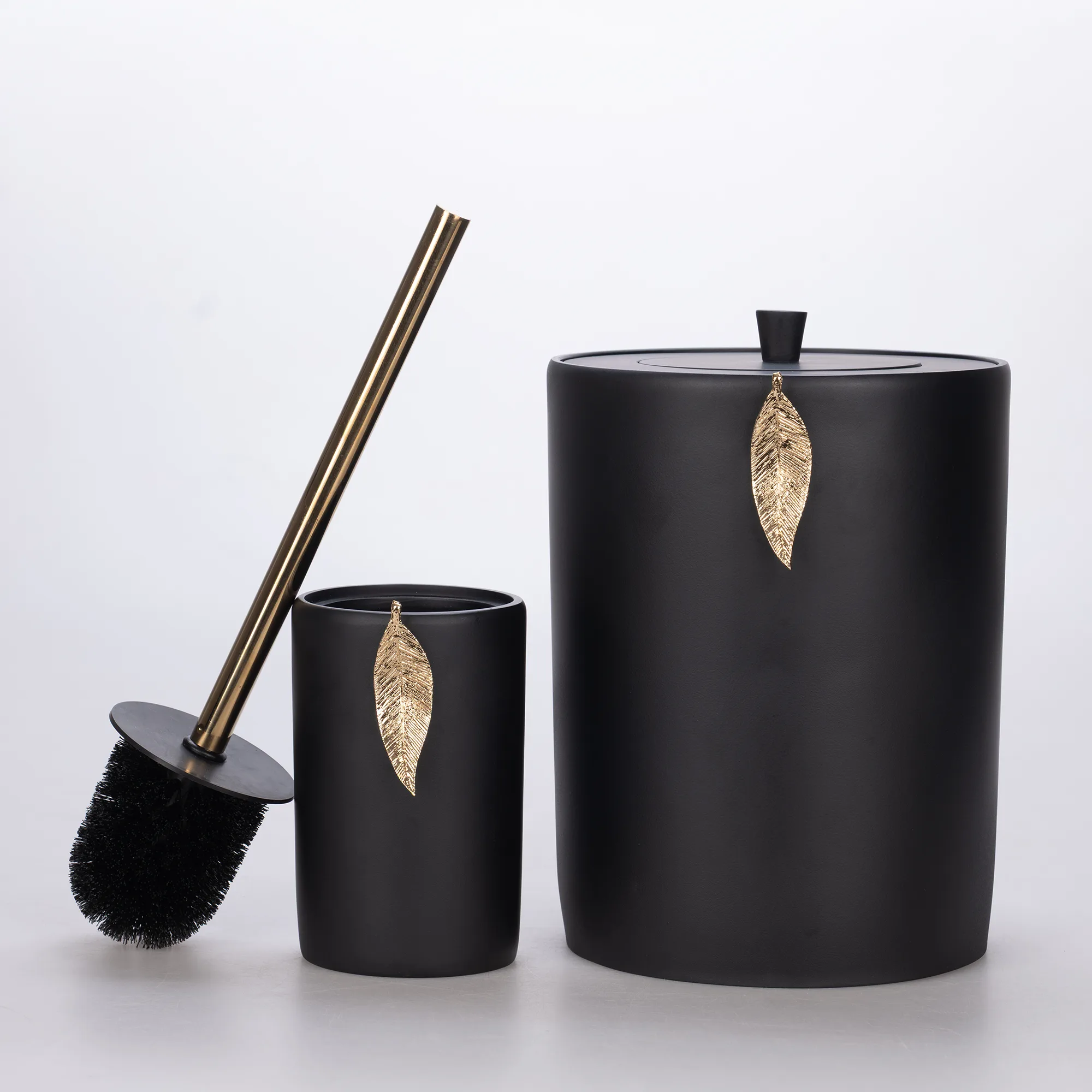 Leaf Banyo Seti Siyah-Altın