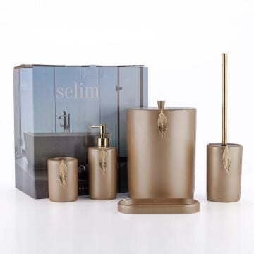 Leaf Banyo Seti Vizon Altın