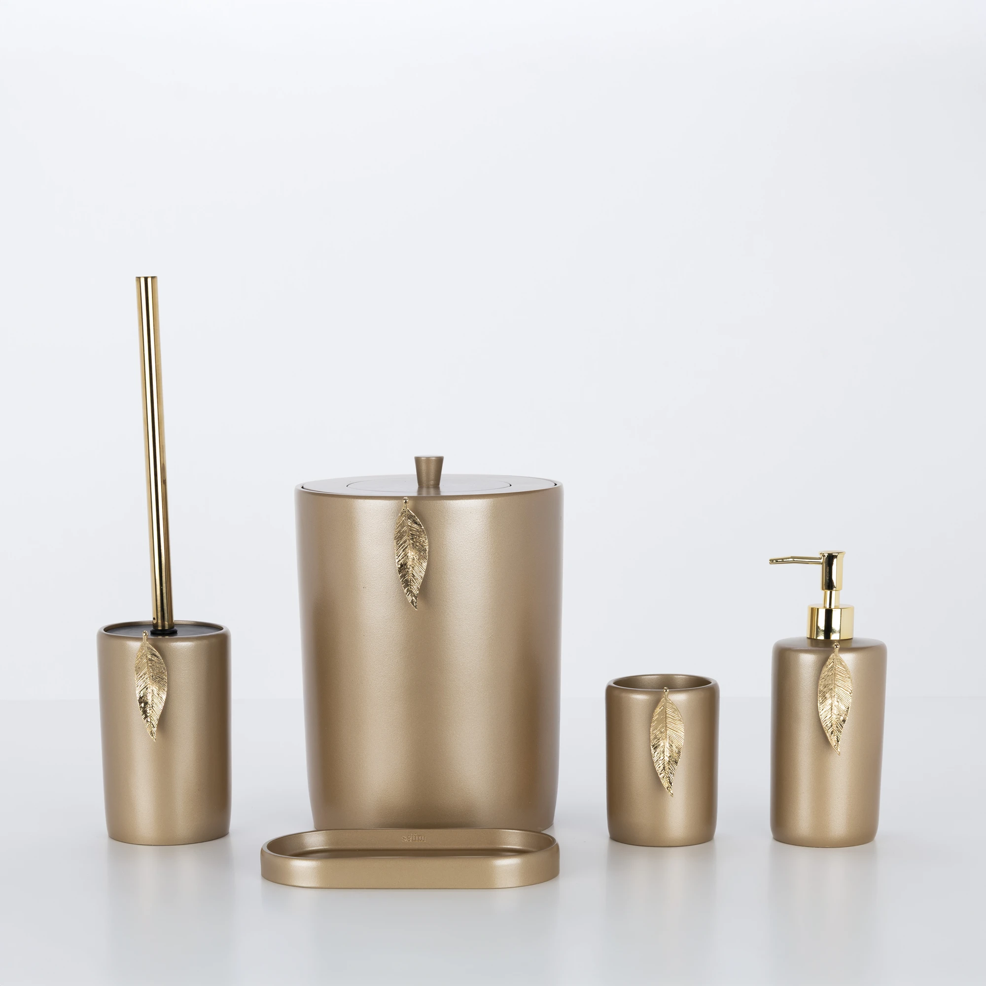 Leaf Banyo Seti Vizon Altın