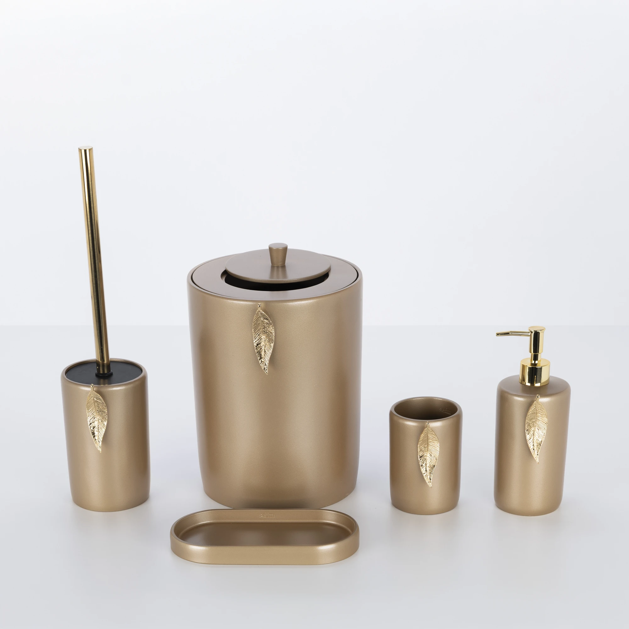 Leaf Banyo Seti Vizon Altın