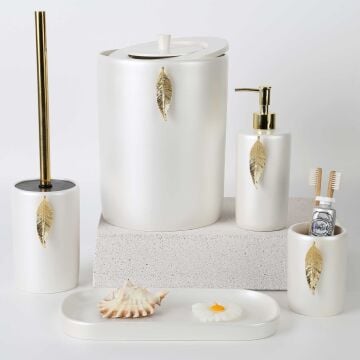 Leaf Banyo Seti İnci Altın