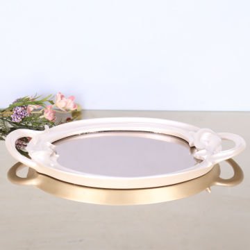 Plumeria Aynalı Tepsi İnci