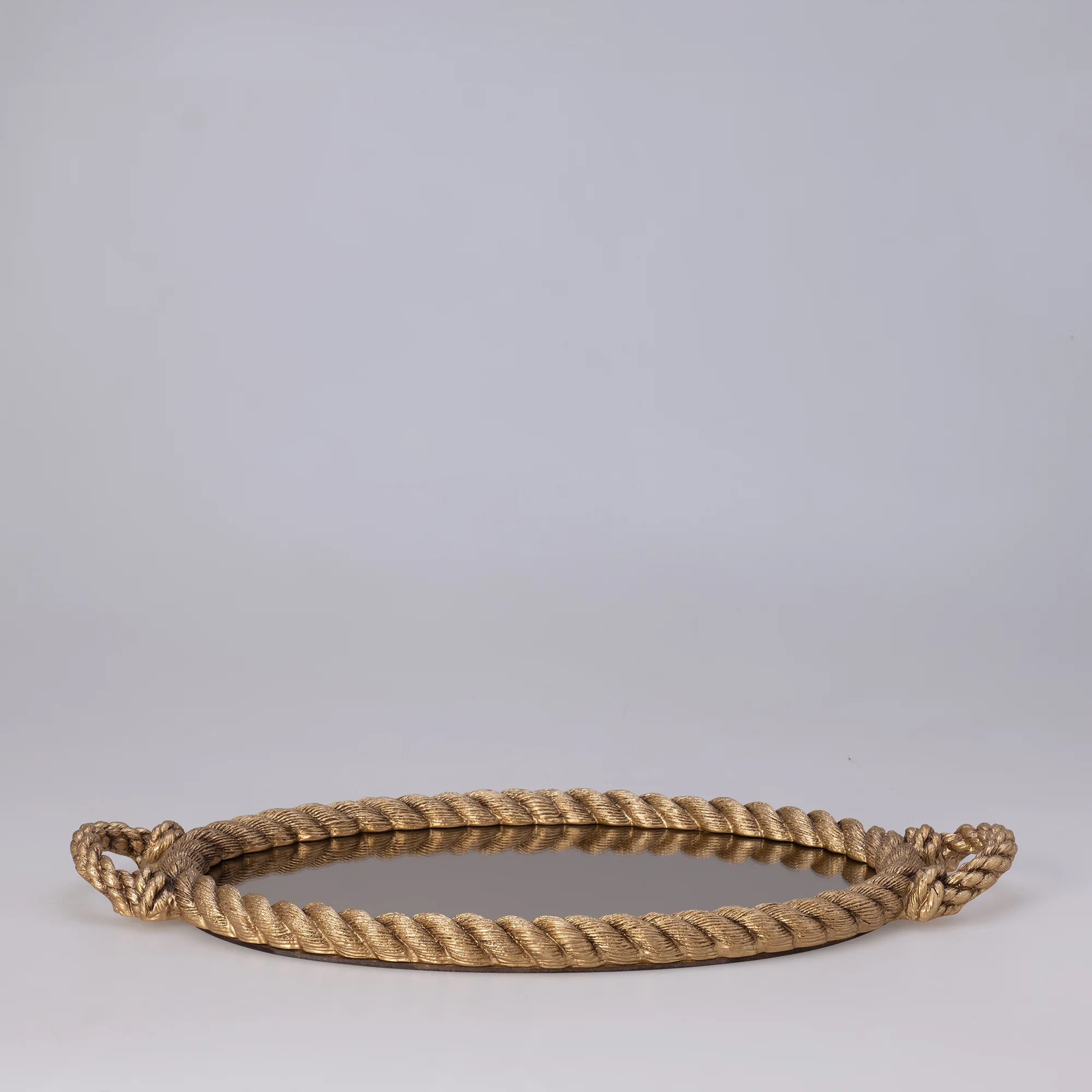 Rope Aynalı Tepsi Altın