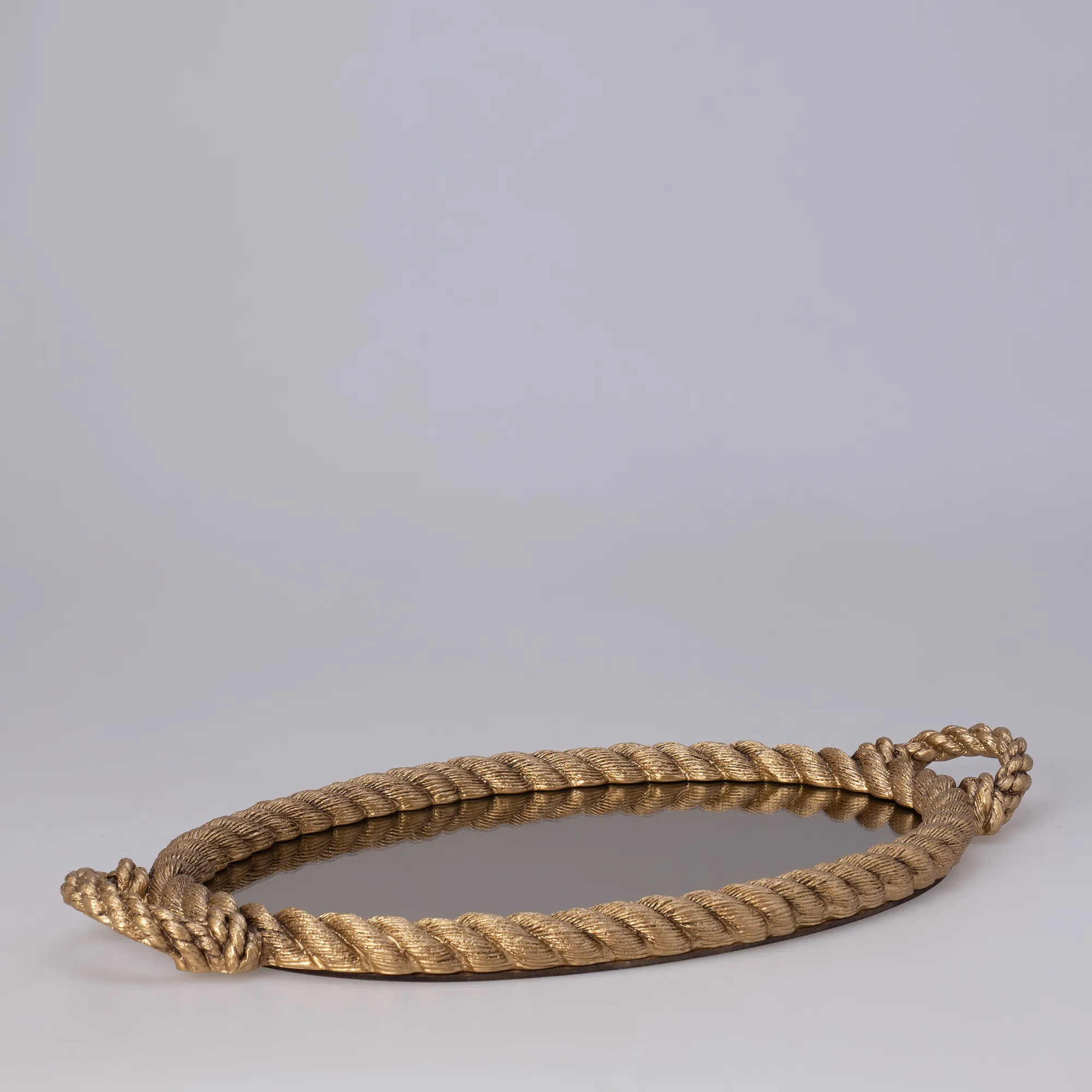 Rope Aynalı Tepsi Altın