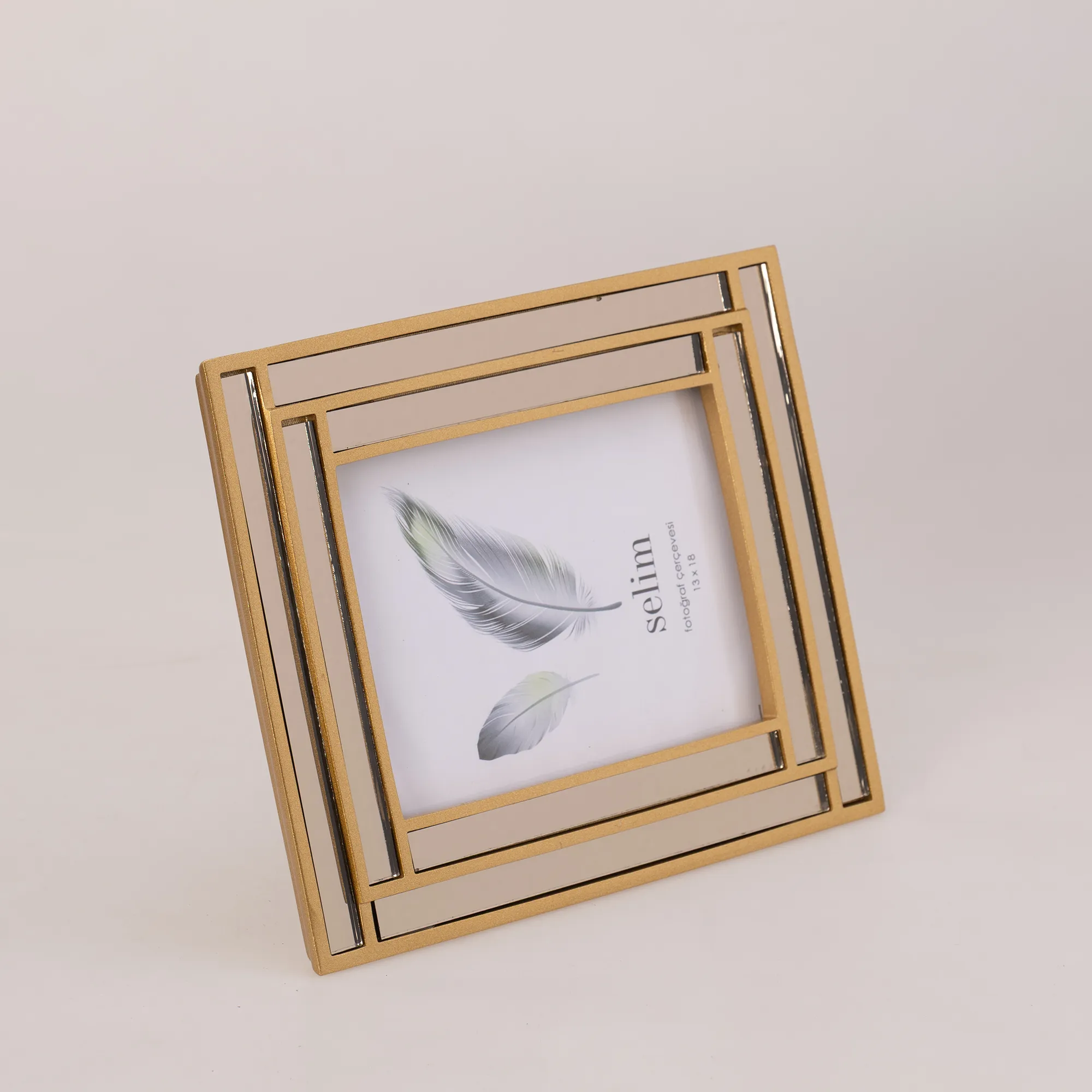 13x18 Lara Aynalı Çerçeve Altın