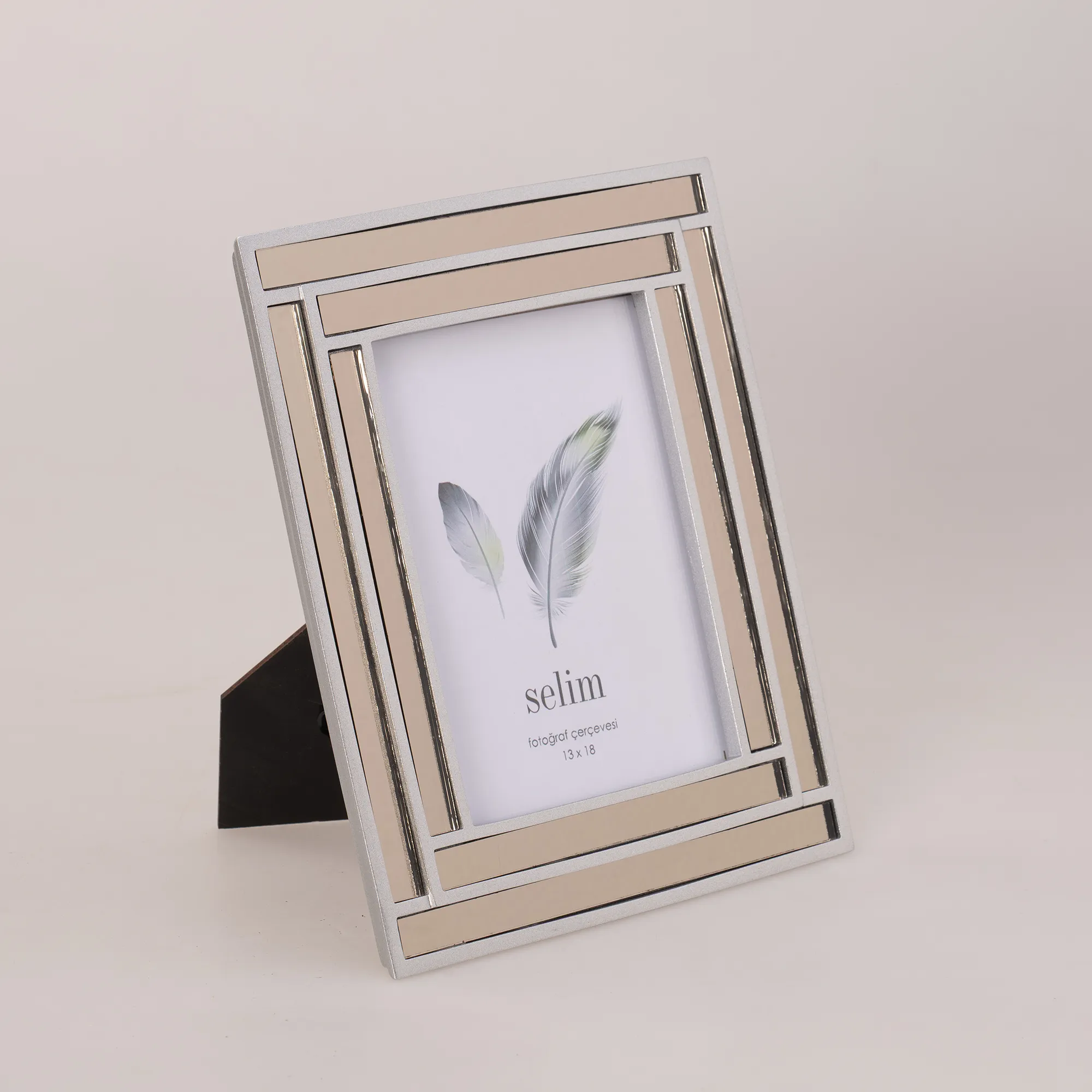 13x18 Lara Aynalı Çerçeve Gümüş