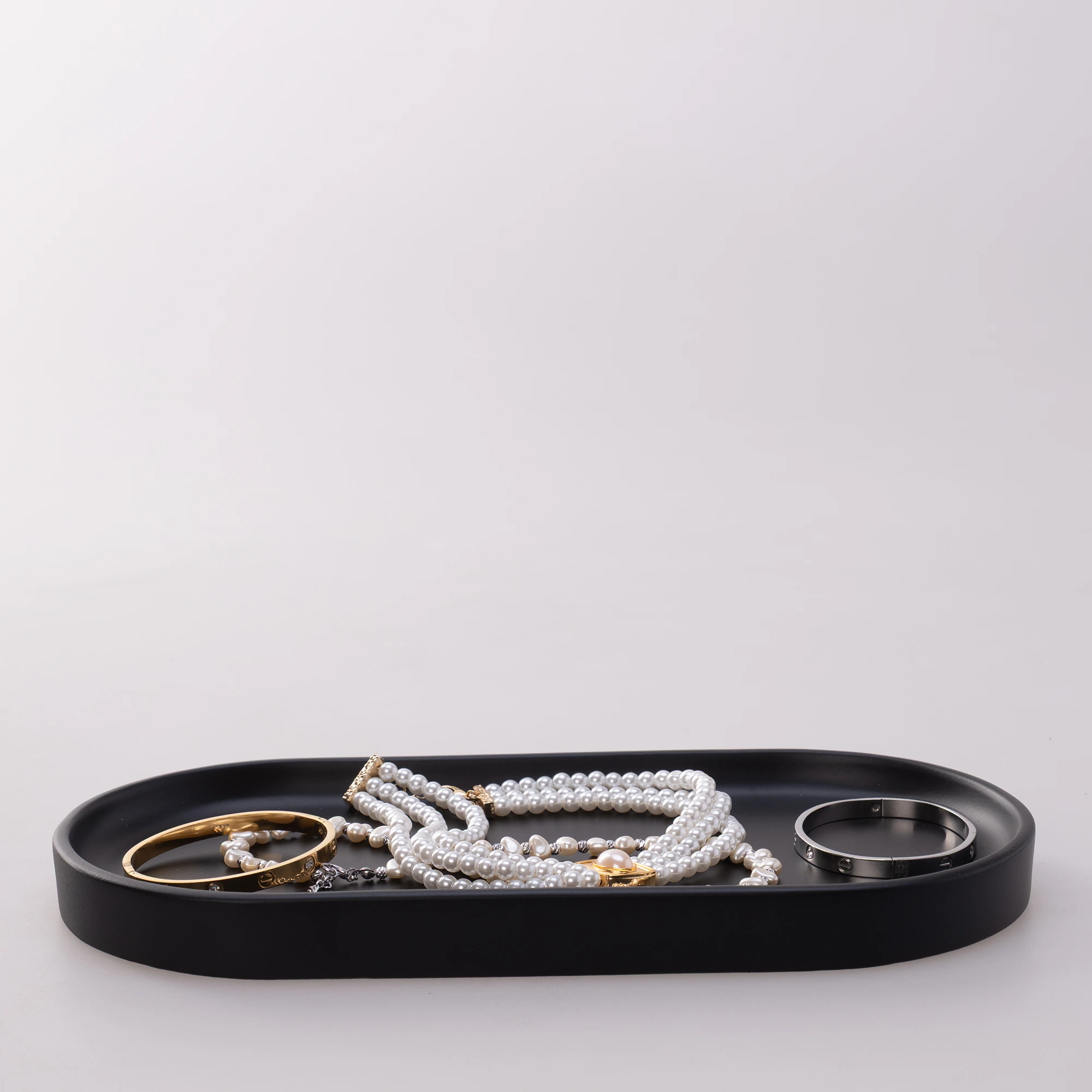 Victoria Oval Tepsi Küçük Siyah