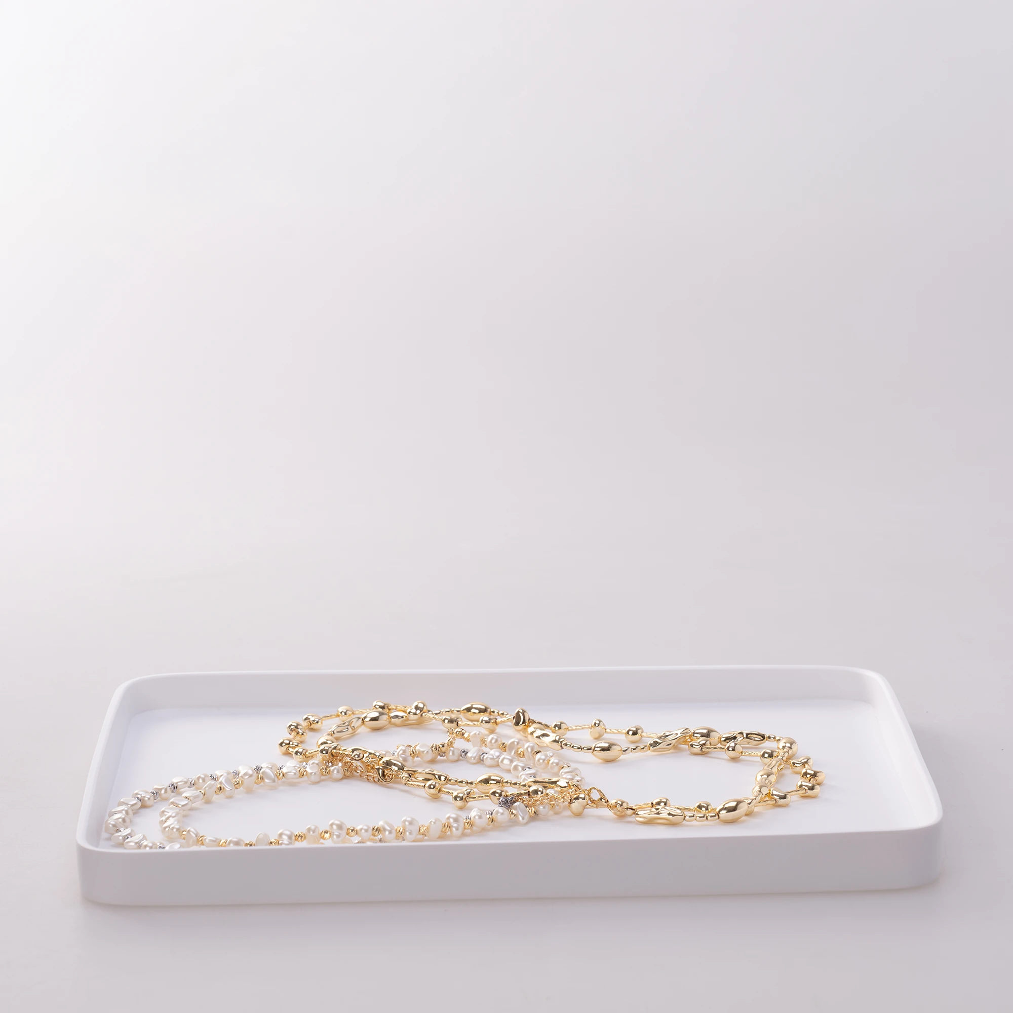 Victoria Dikdörtgen Tepsi Büyük Beyaz