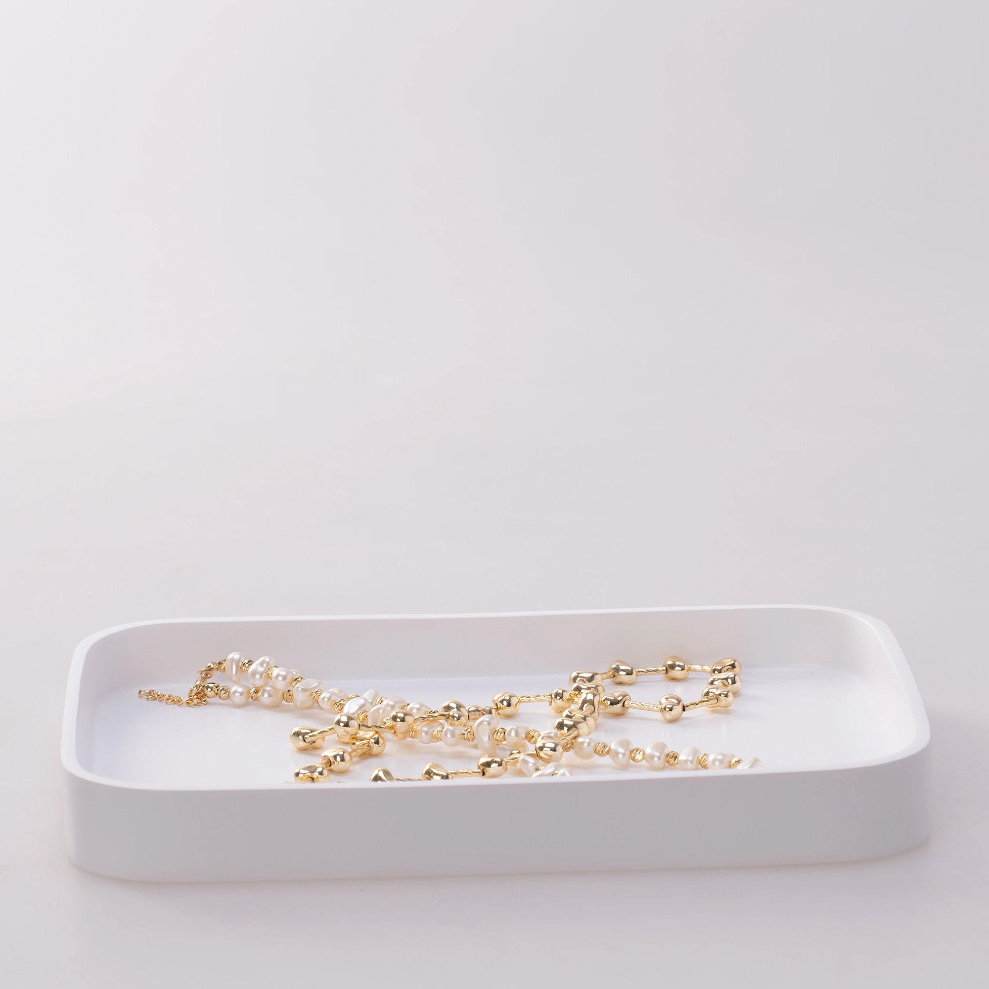 Victoria Dikdörtgen Tepsi Küçük Beyaz