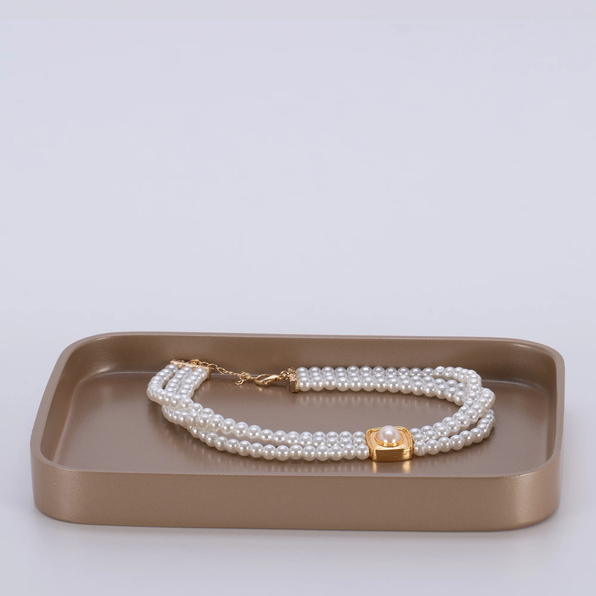 Victoria Dikdörtgen Tepsi Küçük Vizon