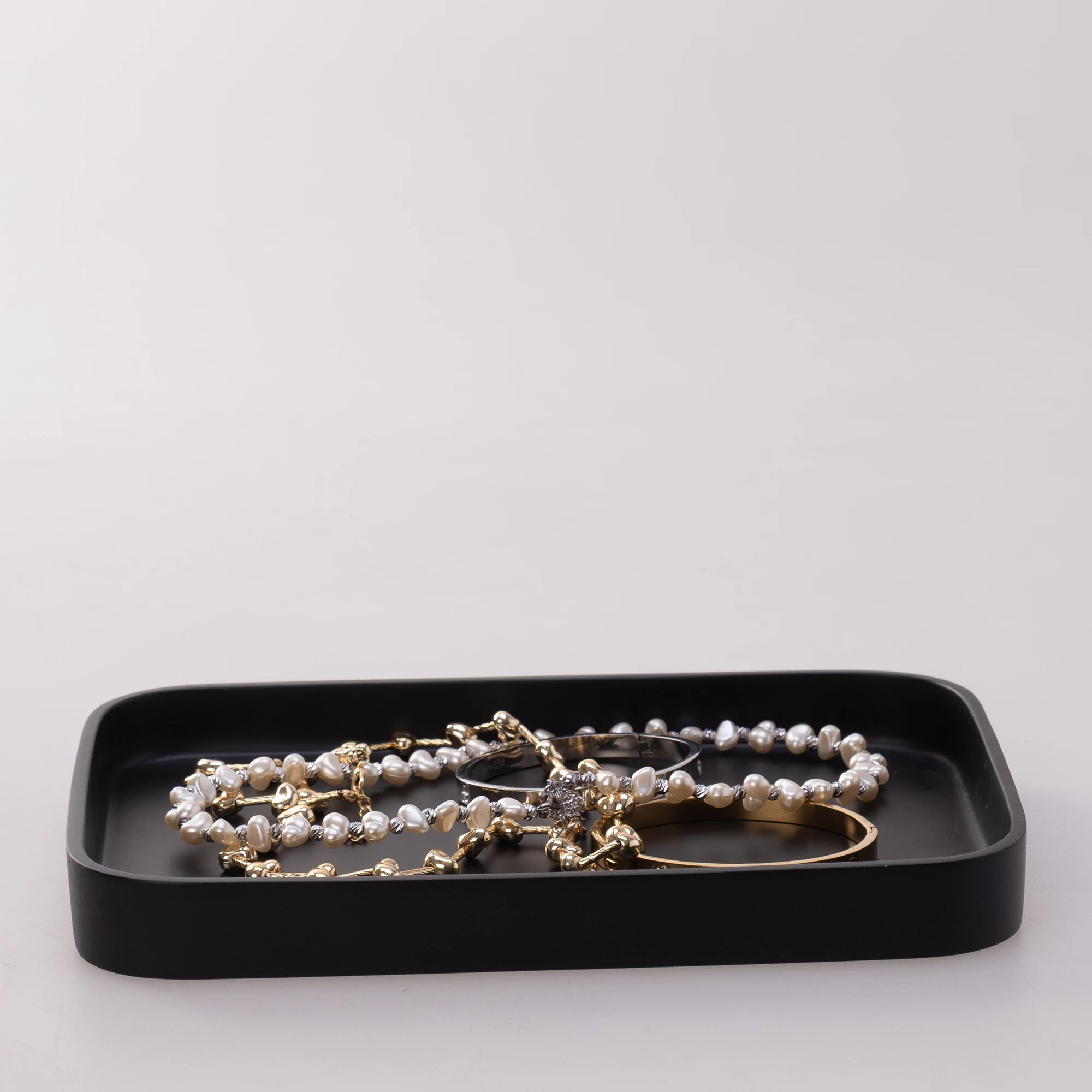 Victoria Dikdörtgen Tepsi Küçük Siyah