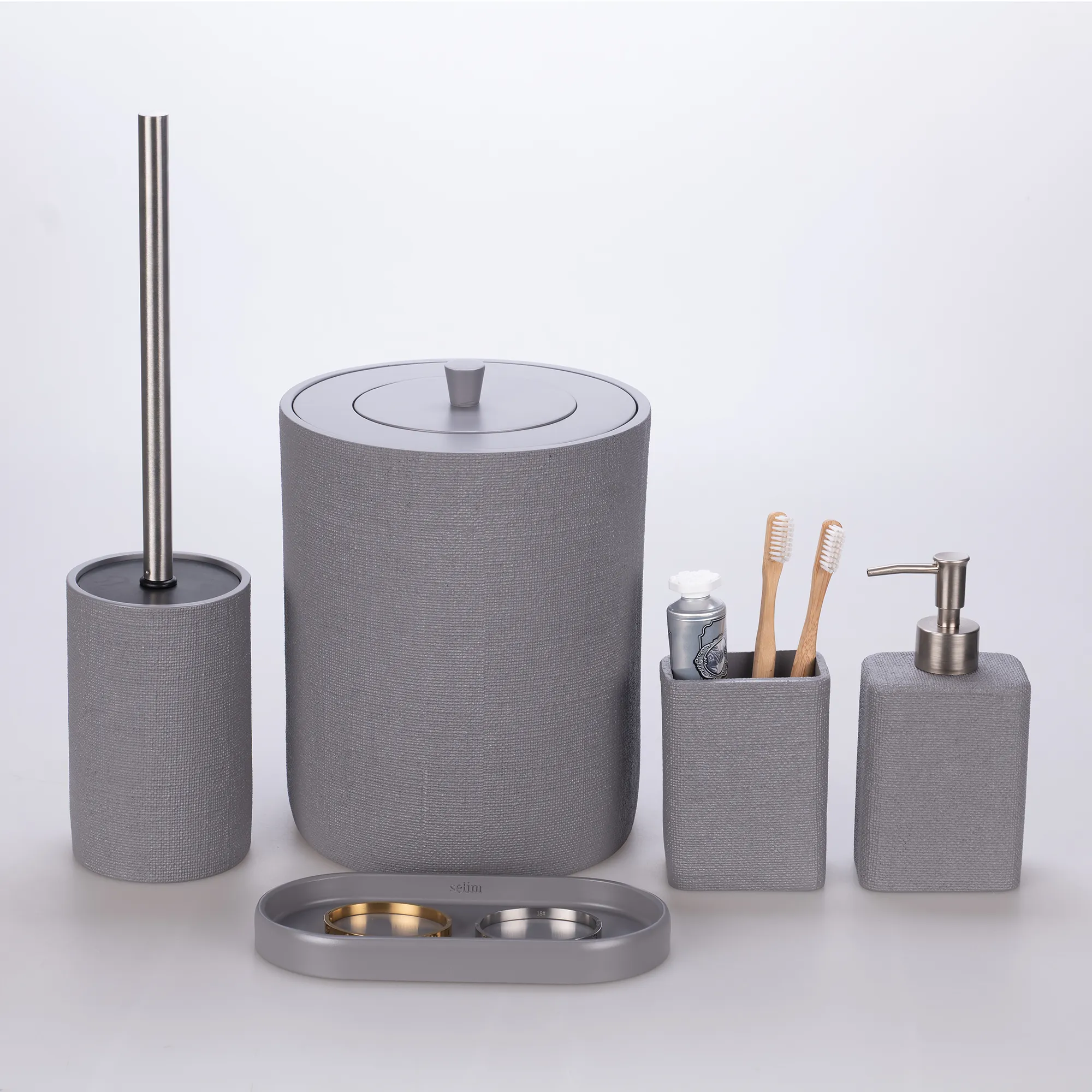 Linen Banyo Seti Gri