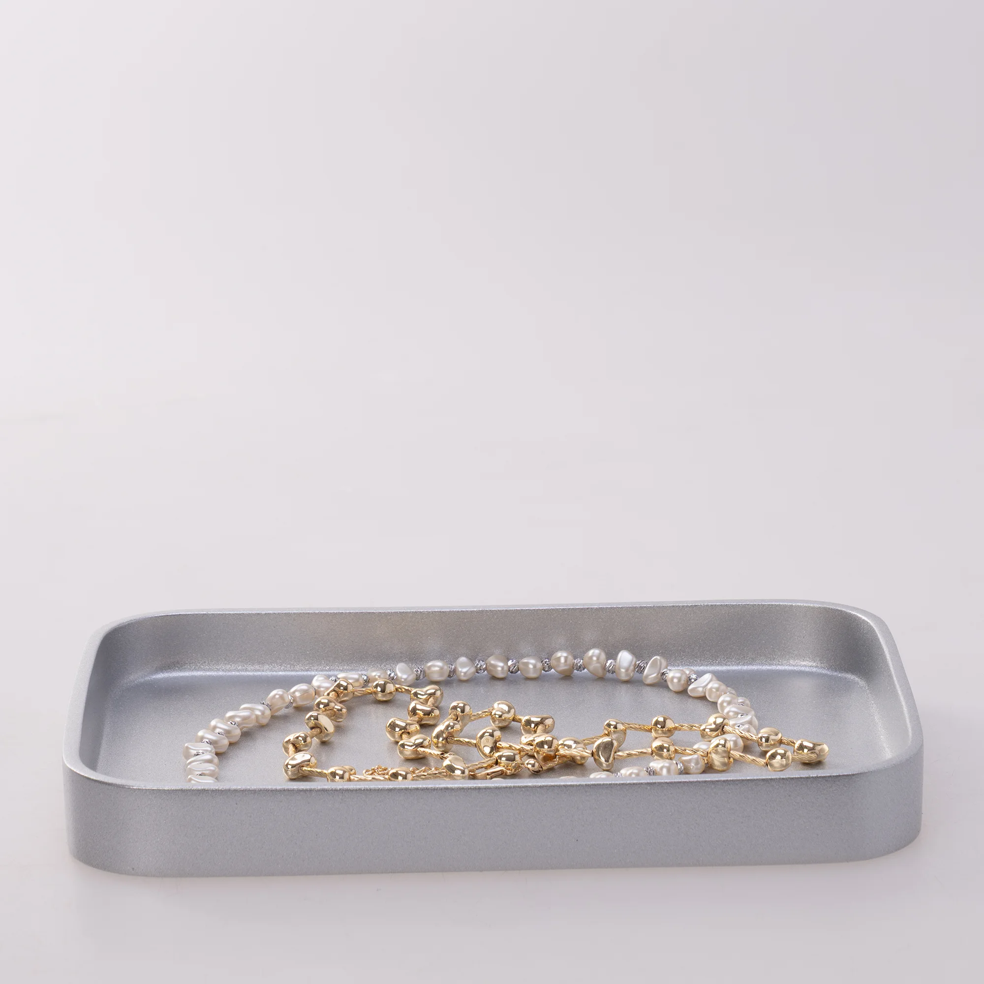 Victoria Dikdörtgen Tepsi Küçük Gümüş