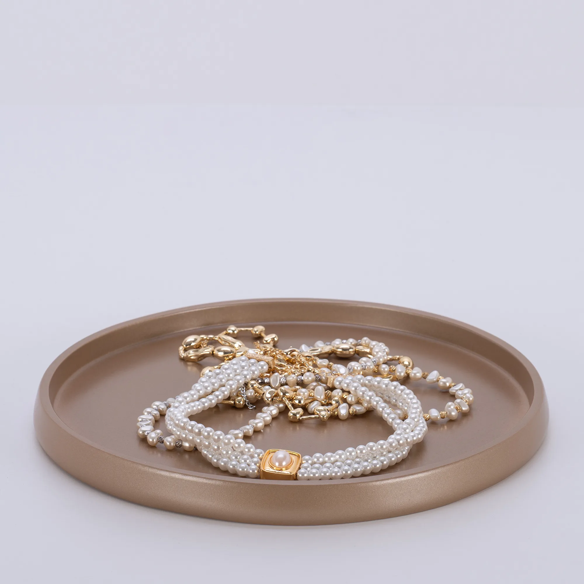 Victoria Yuvarlak Tepsi Vizon