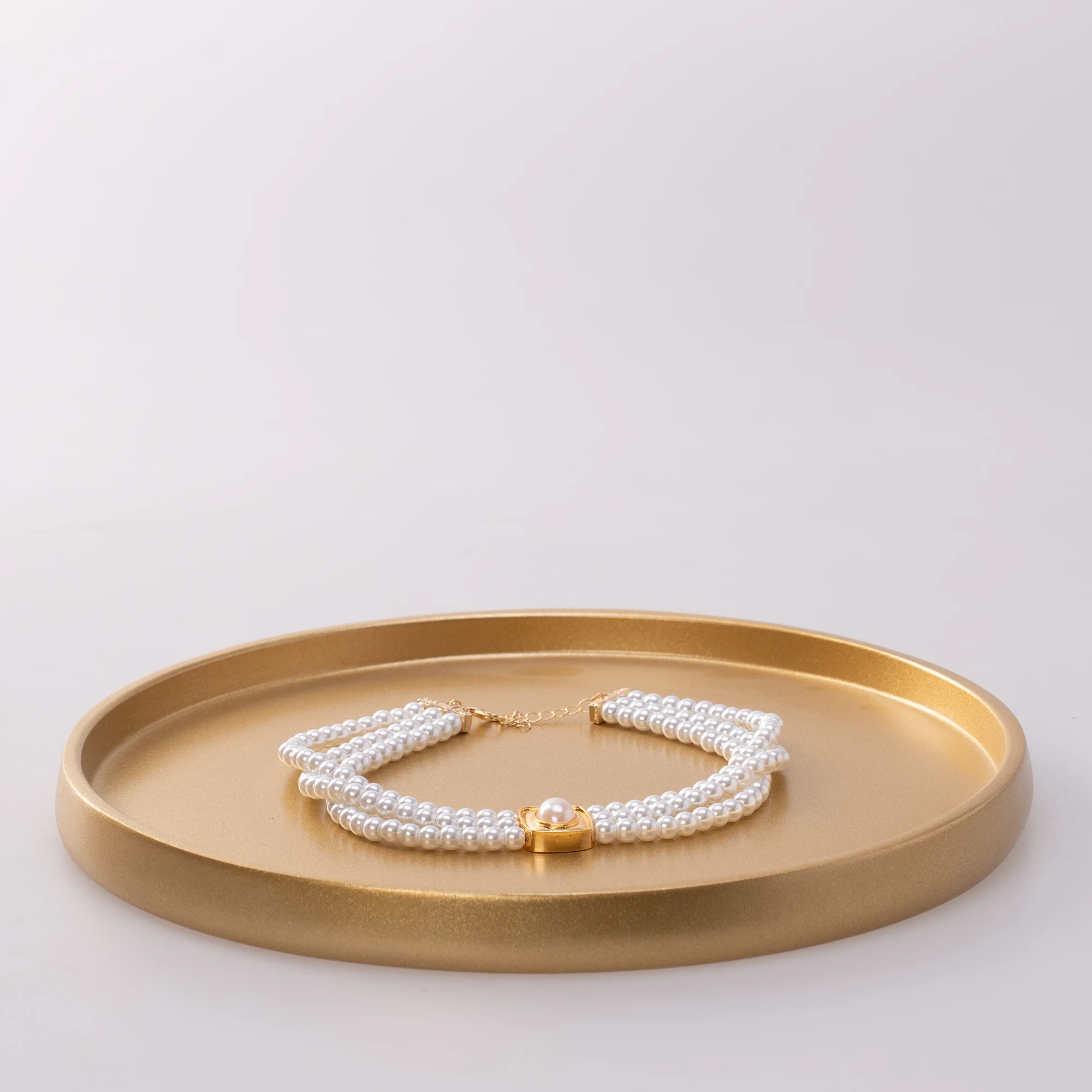 Victoria Yuvarlak Tepsi Altın