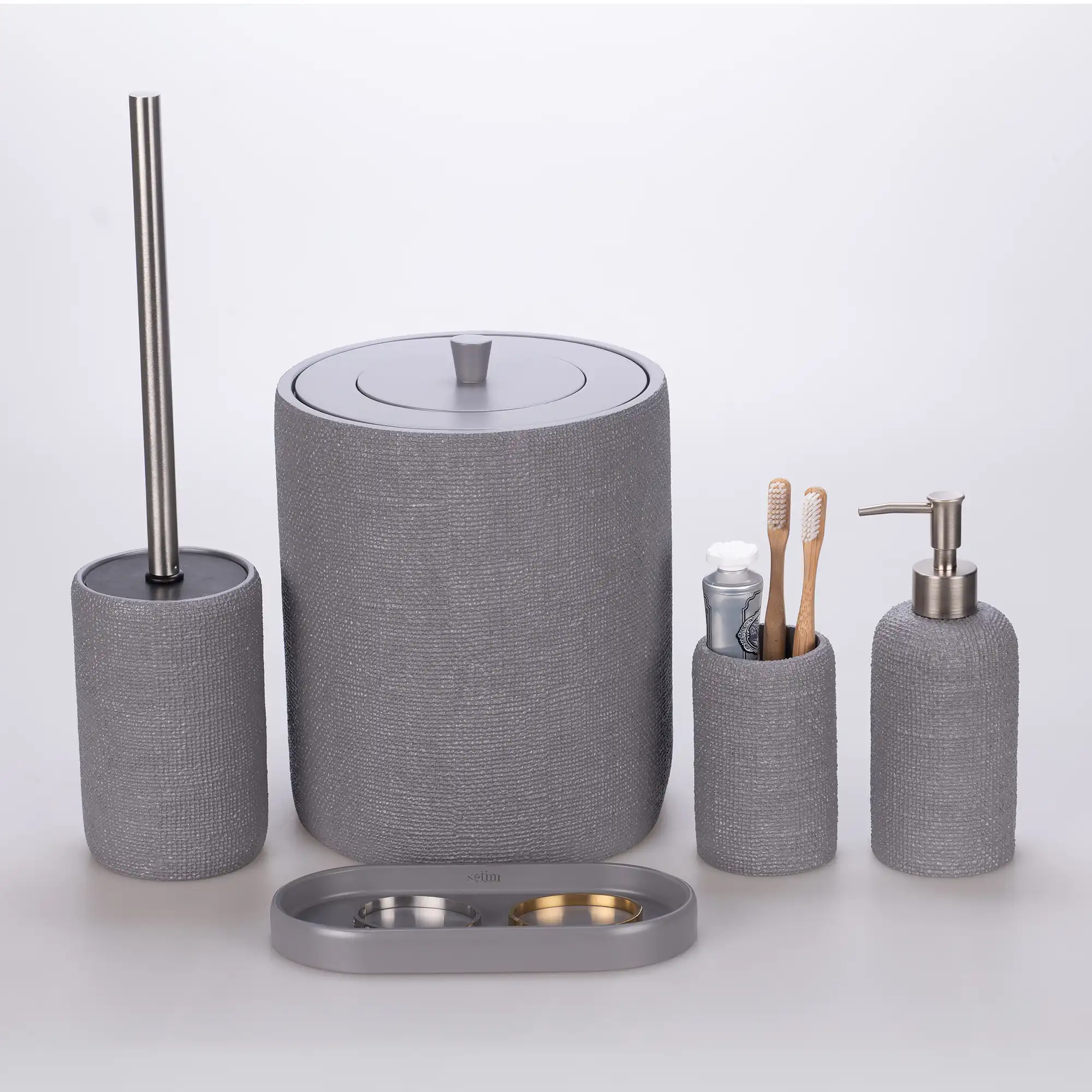 Natural Banyo Seti Gri