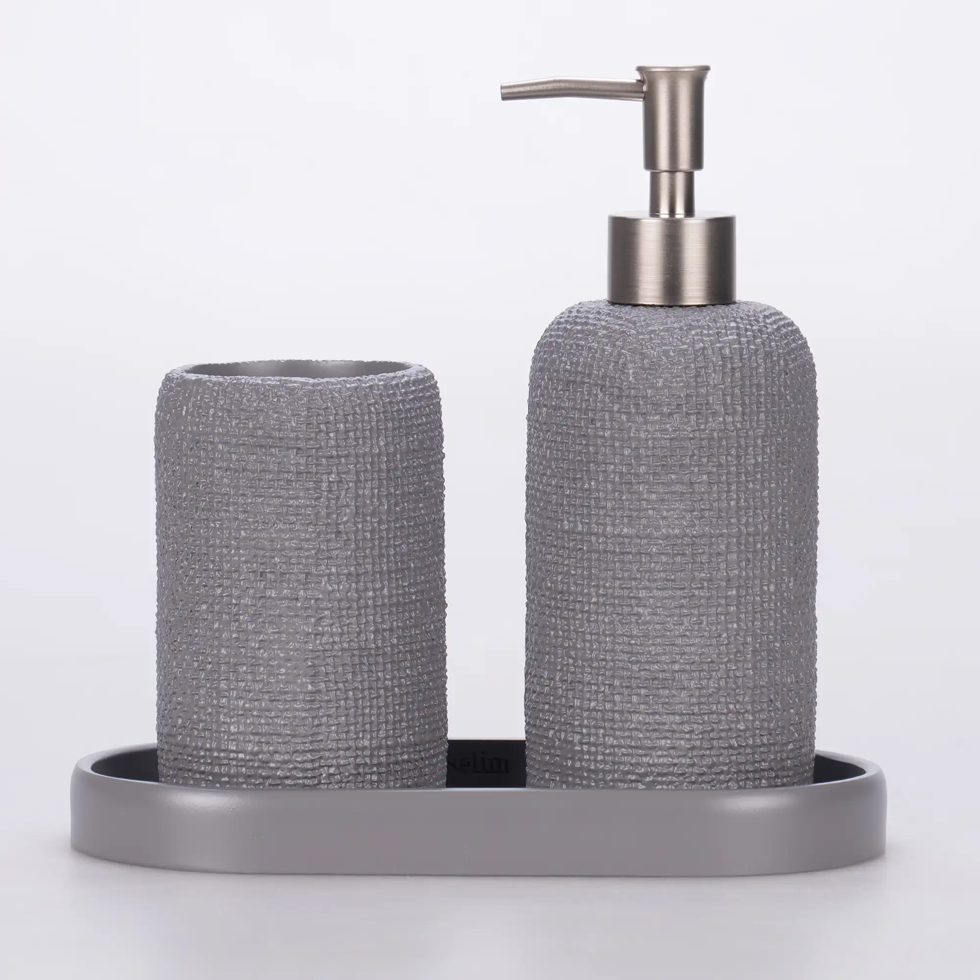 Natural Banyo Seti Gri