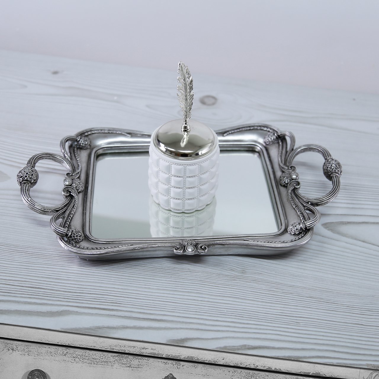 Tepsi Feryal  Aynalı Gümüş