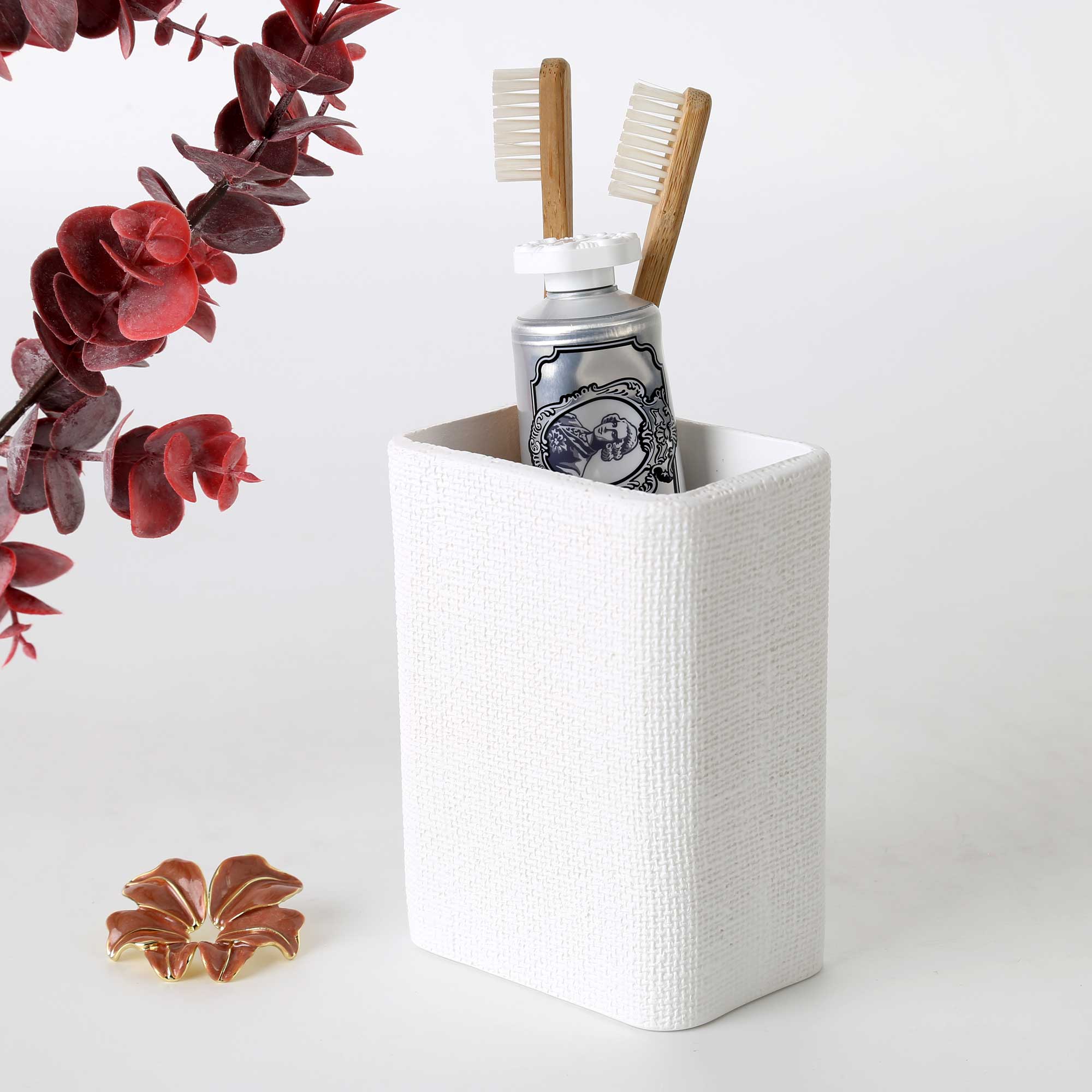 Linen Diş Fırçalık Beyaz