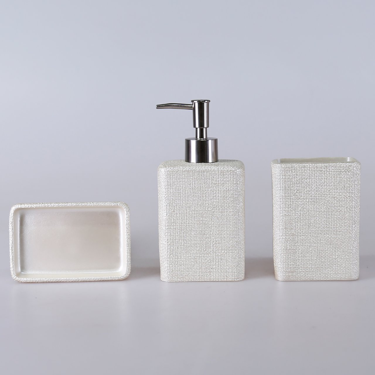 Linen Toothbrush Holder Pearl
