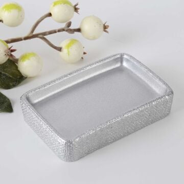 Linen Katı Sabunluk Gümüş